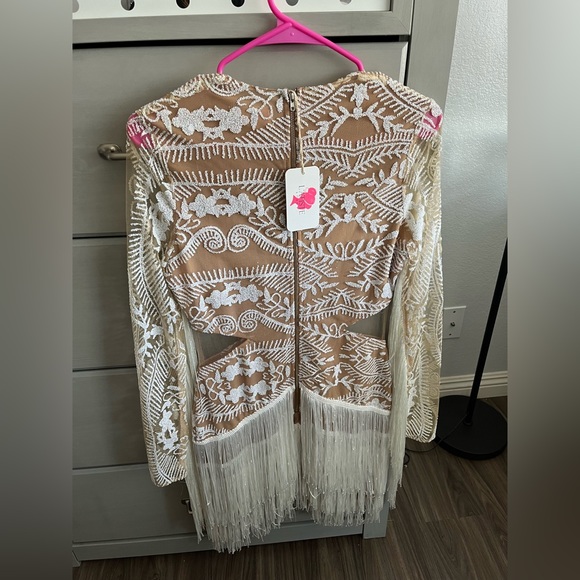 Nude/ sheer cocktail dress - Picture 2 of 2